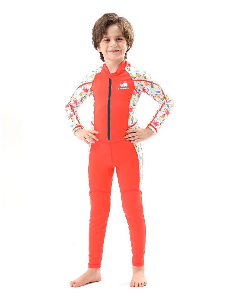 Kids One Piece Swimsuit Rash Guard Full Body UV Protection UPF50+ Long or Short Sleeve Swimwear Front Zip Wetsuit Bathing Suit