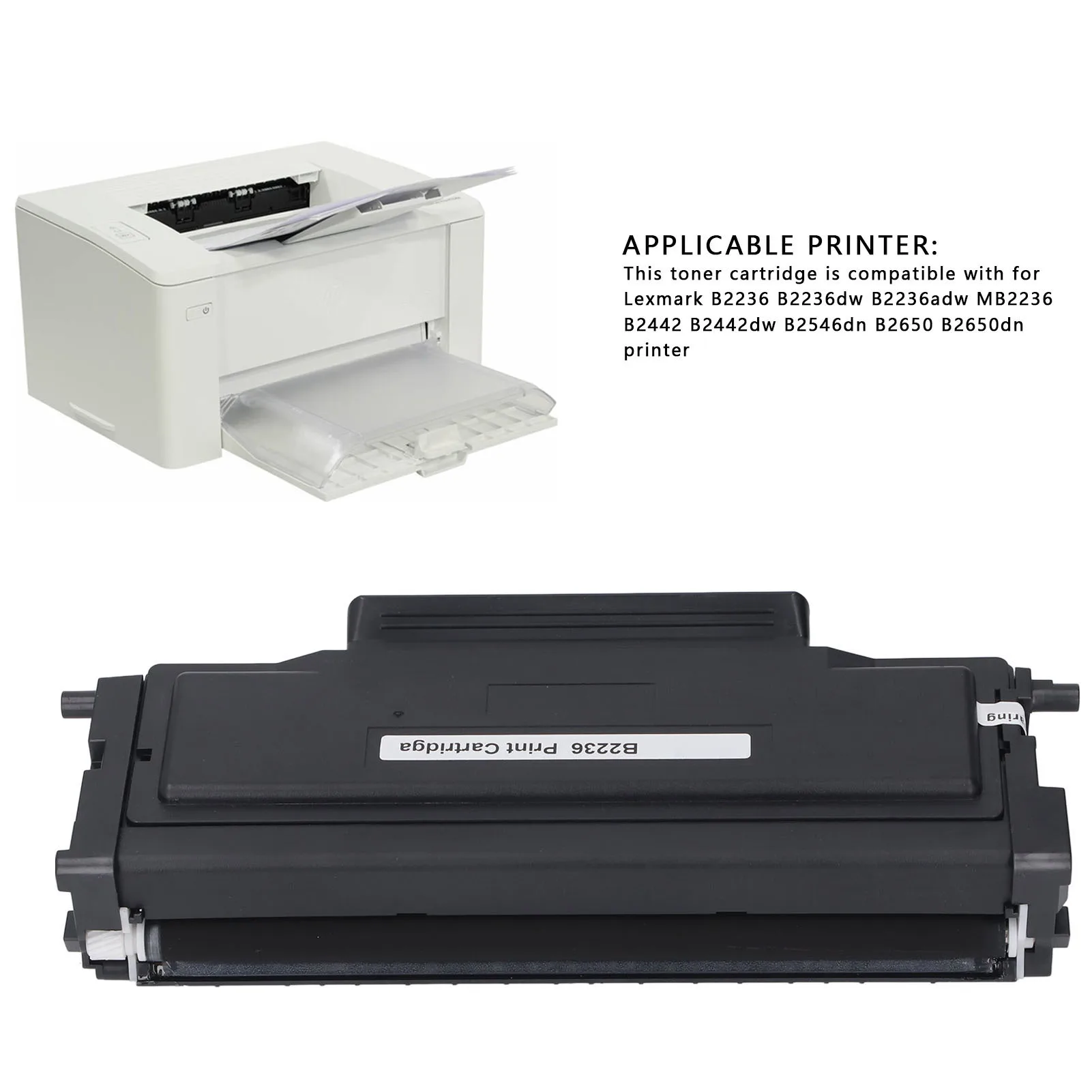 خرطوشة حبر متوافقة B2236 3K بديلة متوافقة لطابعة Lexmark B2236 B2236dw B2236adw MB2236 B2442 B2442dw باللون الأسود #5