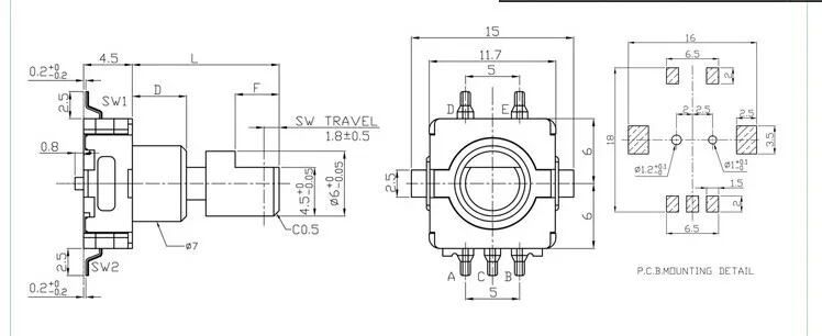 [BELLA]SOUNDWELL car audio digital potentiometer rotary encoder switch SMD EC11-20-11KQ--10PCS/LOT