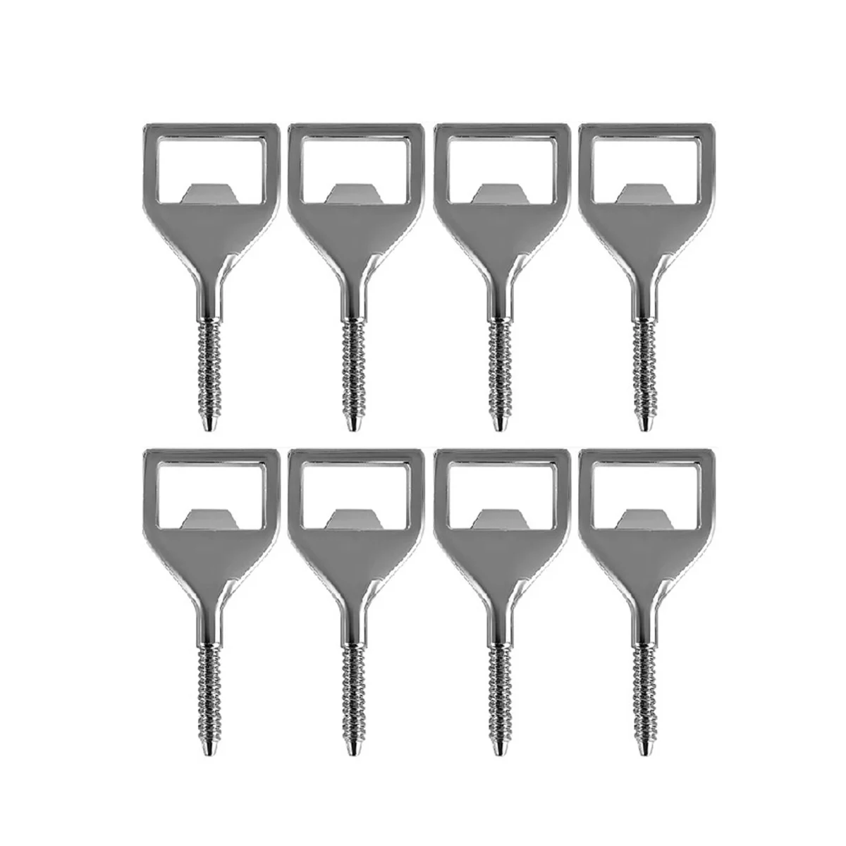Garrafas de metal abridor Kits, DIY, em branco, aço inoxidável, inserção de cerveja, abridor quadrado, 8 Pack