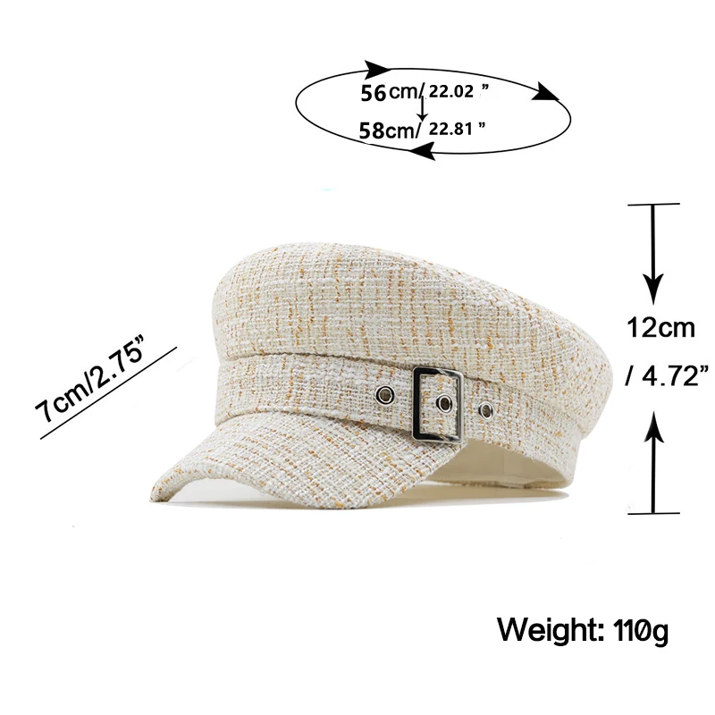 utumn Winter Beige Cotton Military Berets for Women Female Flat Army Cap Salior Hat Girl Travel Berets Ladies Painters Cap