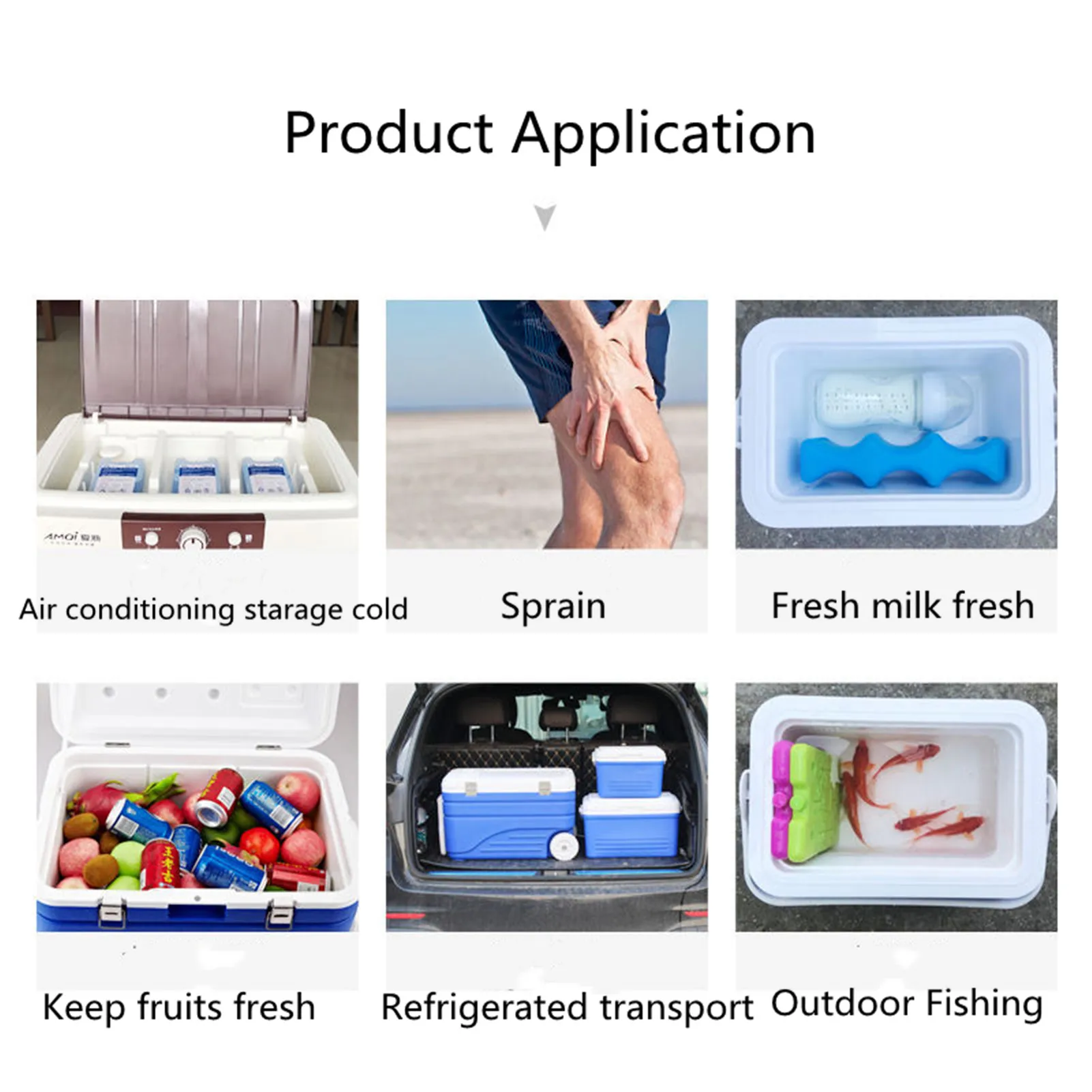 Gel Freezer Ice Blocks for Travel Lunch Reusable Cool Cooler Pack Bag Fresh Food Storage Water Injection Box Portable Ice Blocks