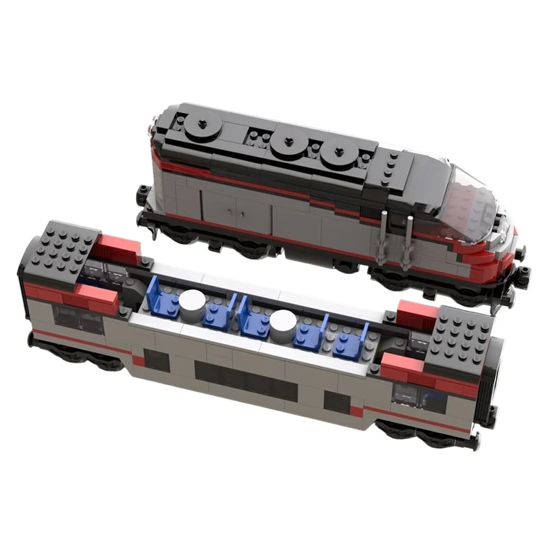 546PCS MOC-224197 City Train Minifig Scale Caltrain MP36 and Bombardier Bilevel Car Model Building Blocks Bricks Toy Xmas Gift