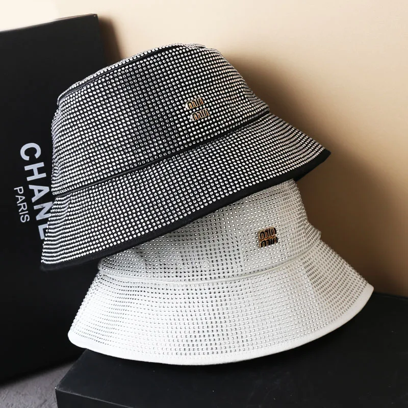 

Sparkling Luxury Bucket Hat Fisherman Hat with Glamorous Letter Full Rhinestone Perfect for Parties Sun Hat Outdoor Travel Cap