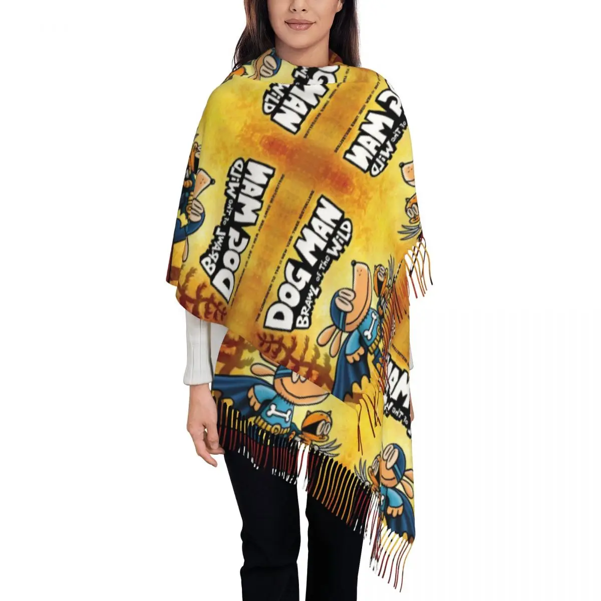 

Dogs Man Scarf Wrap Women Long Winter Warm Tassel Shawl Unisex Scarves