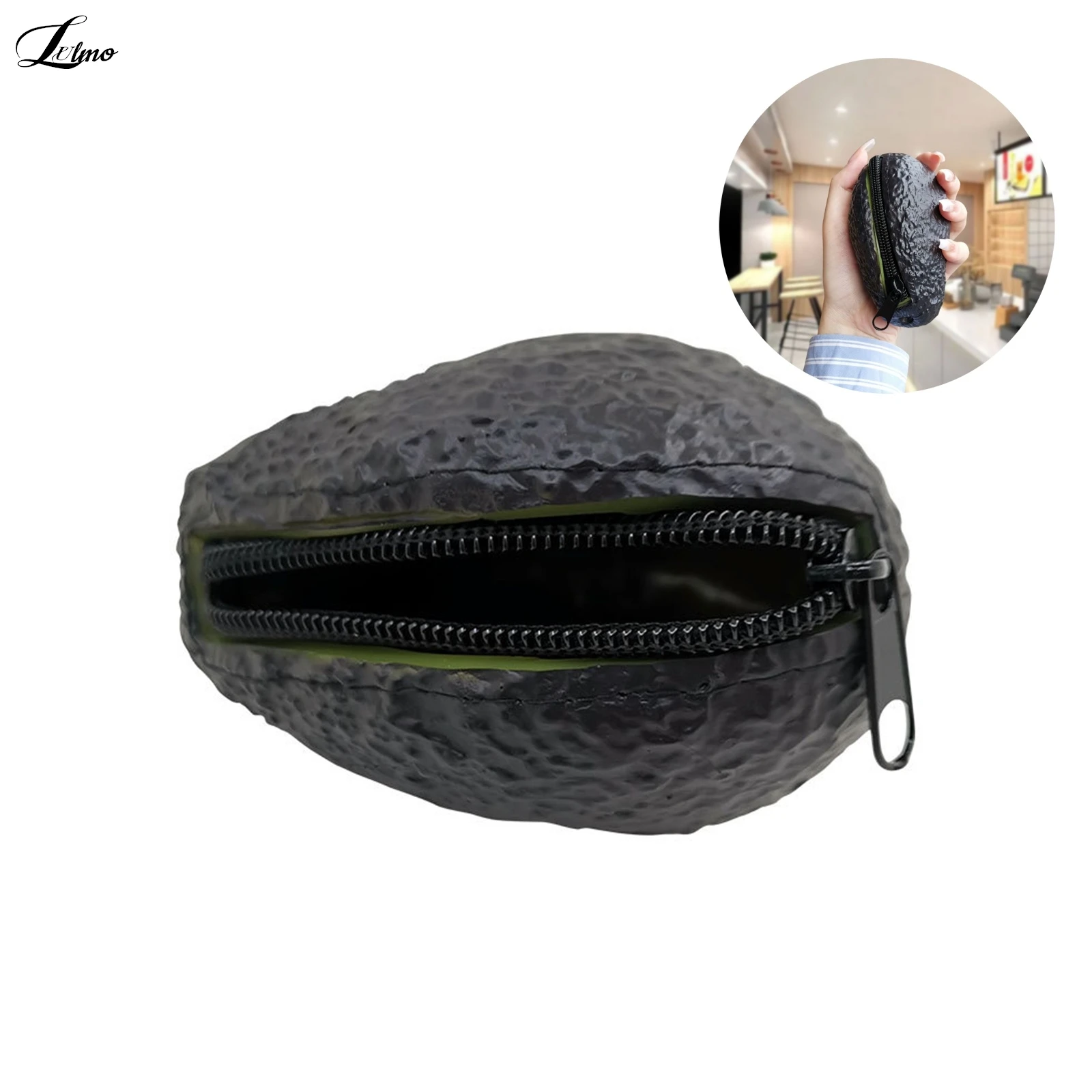 

Creative Coin Purse Simulation Avocado Fruit Zipper Wallets Coin Key Card Holder Bag Purse Portable Travel Earphone Storage Bag