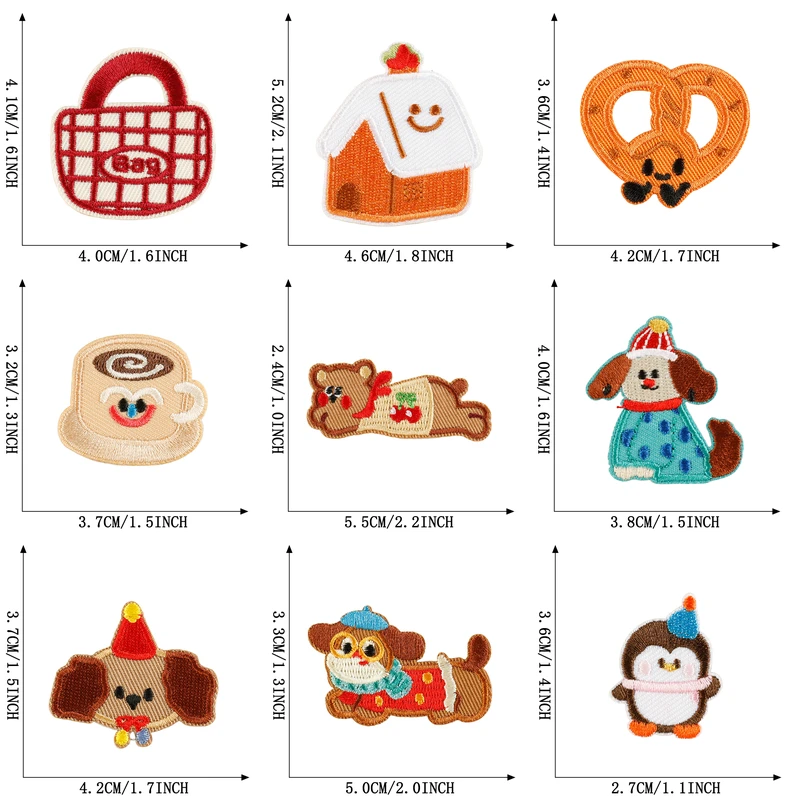 12 Stück Hunde-Aufnäher zum Aufbügeln auf Kleidung, bestickte Jacken, selbstklebende Tier-Aufnäher für Kinder, zum Aufnähen, viele niedliche Aufkleber für Stoffe – Detail 3