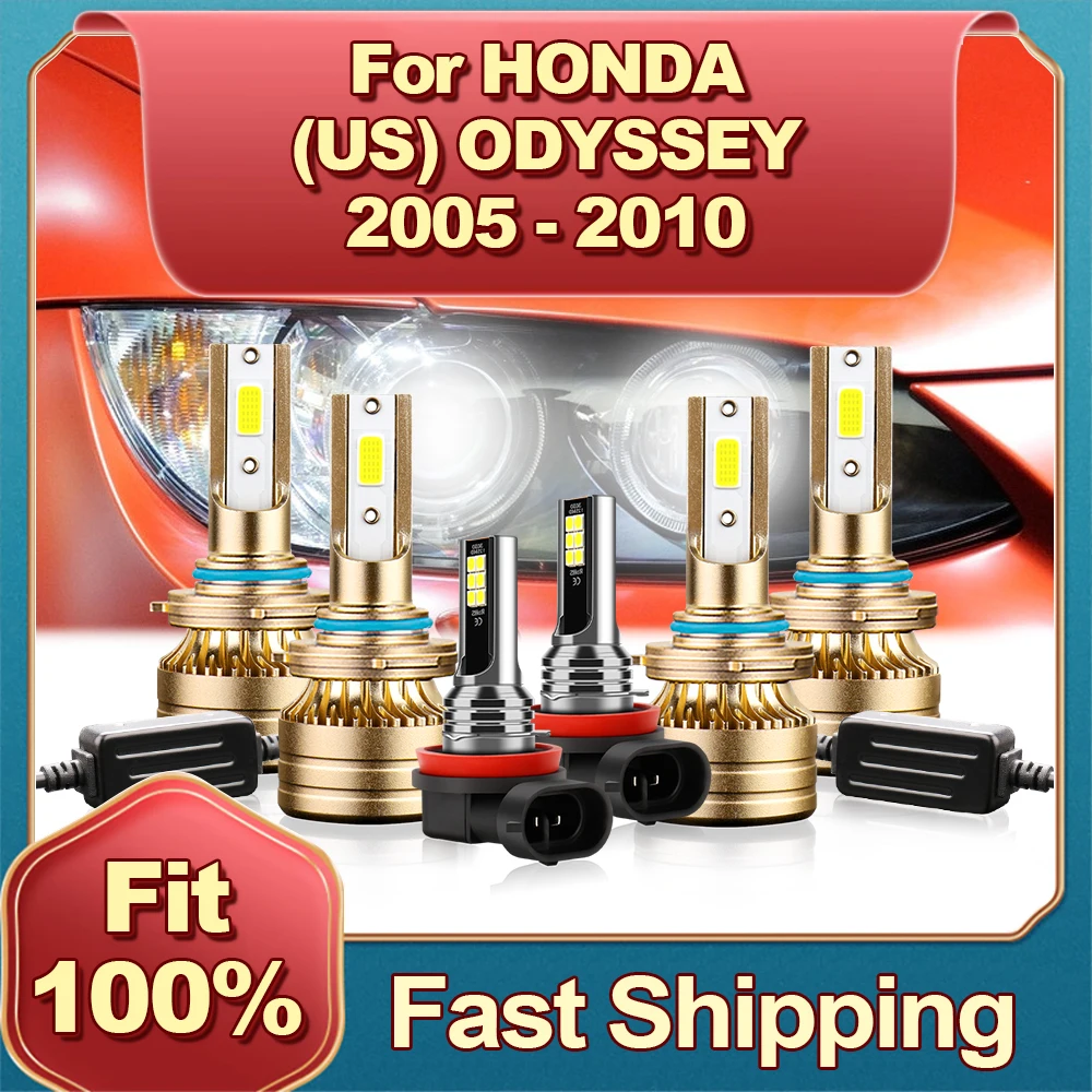 

2/4/6Pcs 30000LM LED HB3 HB4 Canbus Car Headlight 6000K H8 Fog Light For HONDA (US) ODYSSEY 2005 2006 2007 2008 2009 2010