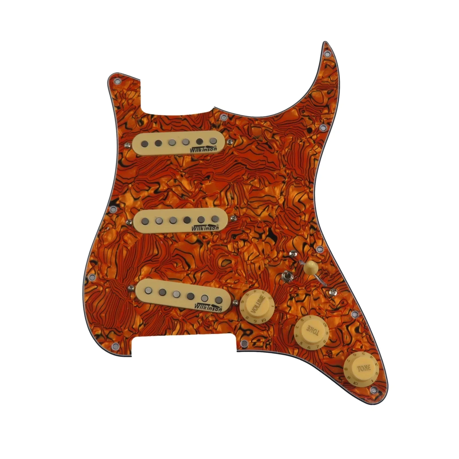 

Q-X Music Store-Wilkinson WVS 60's Alnico5 SSS Single Coil Guitar Pickups 7-Way type fully loaded pickguard