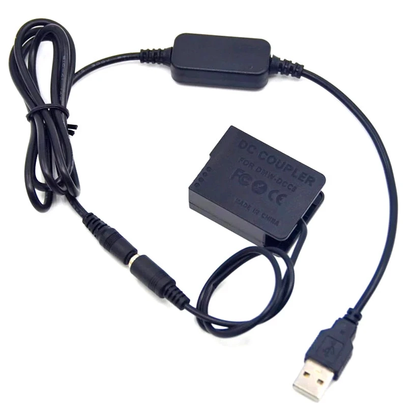 

USB-кабель-адаптер Power Bank 5 В + полностью декодированный DMW-DCC8 DMW-BLC12E, поддельная батарея для Lumix GX8 FZ2500 FZ1000 FZ300 FZ200 G80 G81