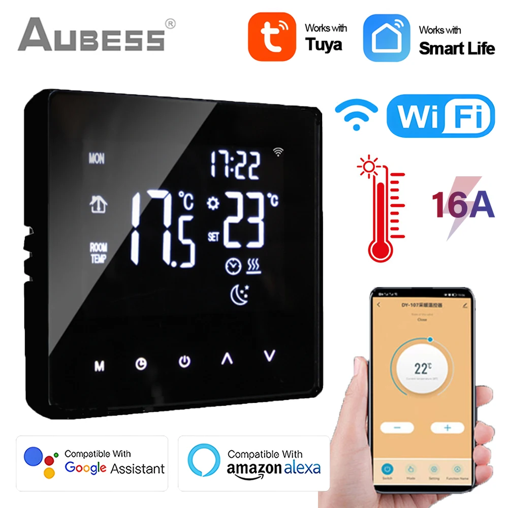 

Tuya WiFi Smart Thermostat Electric Floor Heating Water/Gas Boiler Temperature Remote Controller For Smartlife Google Alexa Home