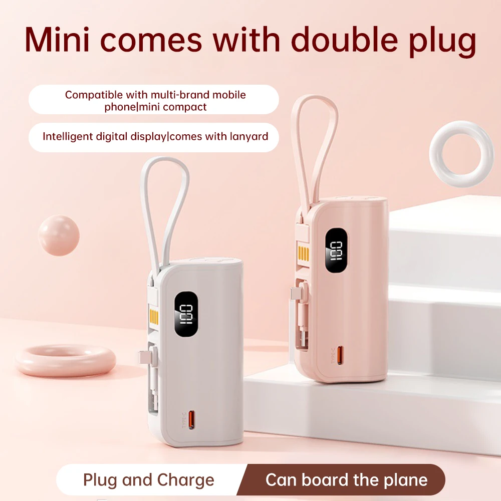 

Mini 1x 21700 Power Bank Battery Charger Case Capsule Mobile Power Battery DIY Case USB Type-C Candy Color for Cell IPhone