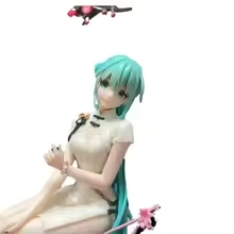 初音ミク-小華-チャイナドレス-アニメフィギュア-手動変形-座り姿勢-モデル玩具-ペンダント-手作り-コレクターズアイテム-男性向けギフト