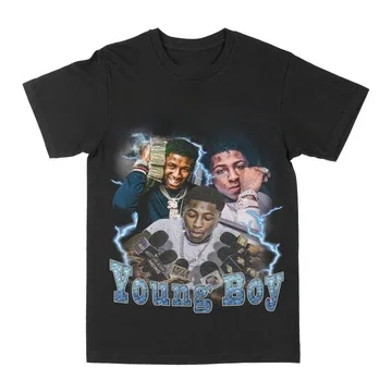 مغني الراب YoungBoy أبدا كسر مرة أخرى جولة ماسا 2025 ميرش تي شيرت الرجال النساء الملابس موضة خمر القطن قصير الأكمام تي شيرت
