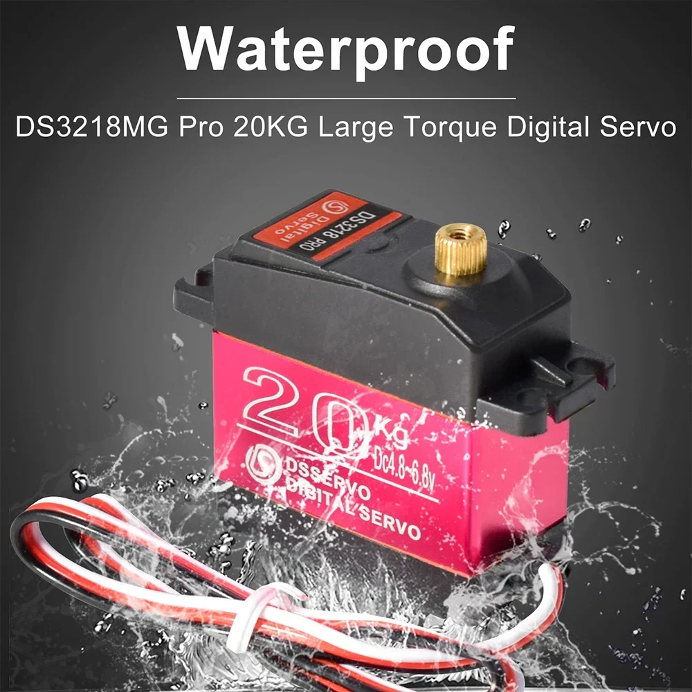 Waterproof Servo High Speed DS3218 PRO 20KG 180/270 Degree Digital Servo Baja Servo w/Metal Arm for 1/8 1/10 RC Cars