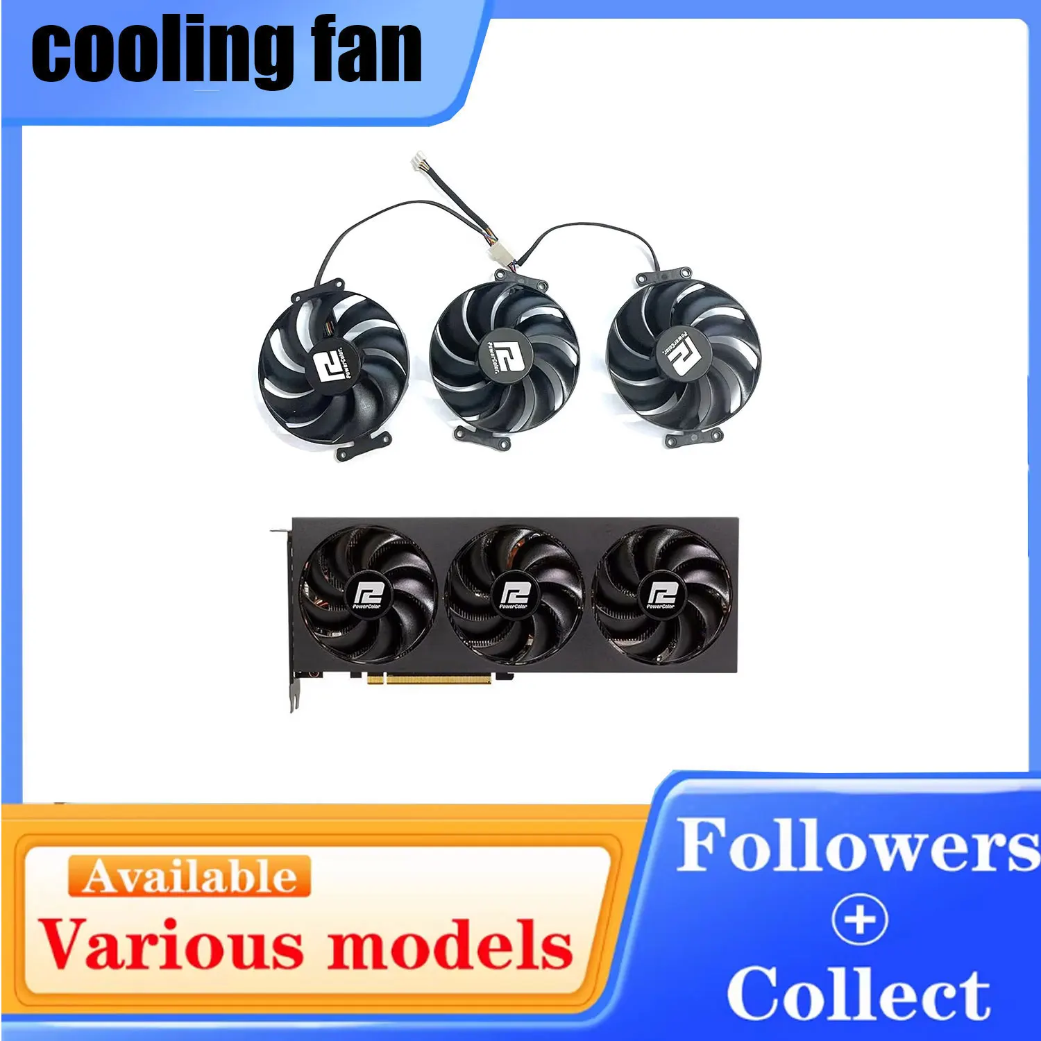 NEW 87MM 4PIN T129215BU DC 12V 0.50A for PowerColor Radeon RX7700XT 7800 XT Competitive 12G Graphics Card