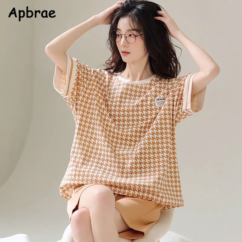 Women Pajamas 100% Cotton High Quality Short Sleeve Shorts Pijamas Chic Sleepwear Kawaii Home Clothing Summer Pjs for Woman