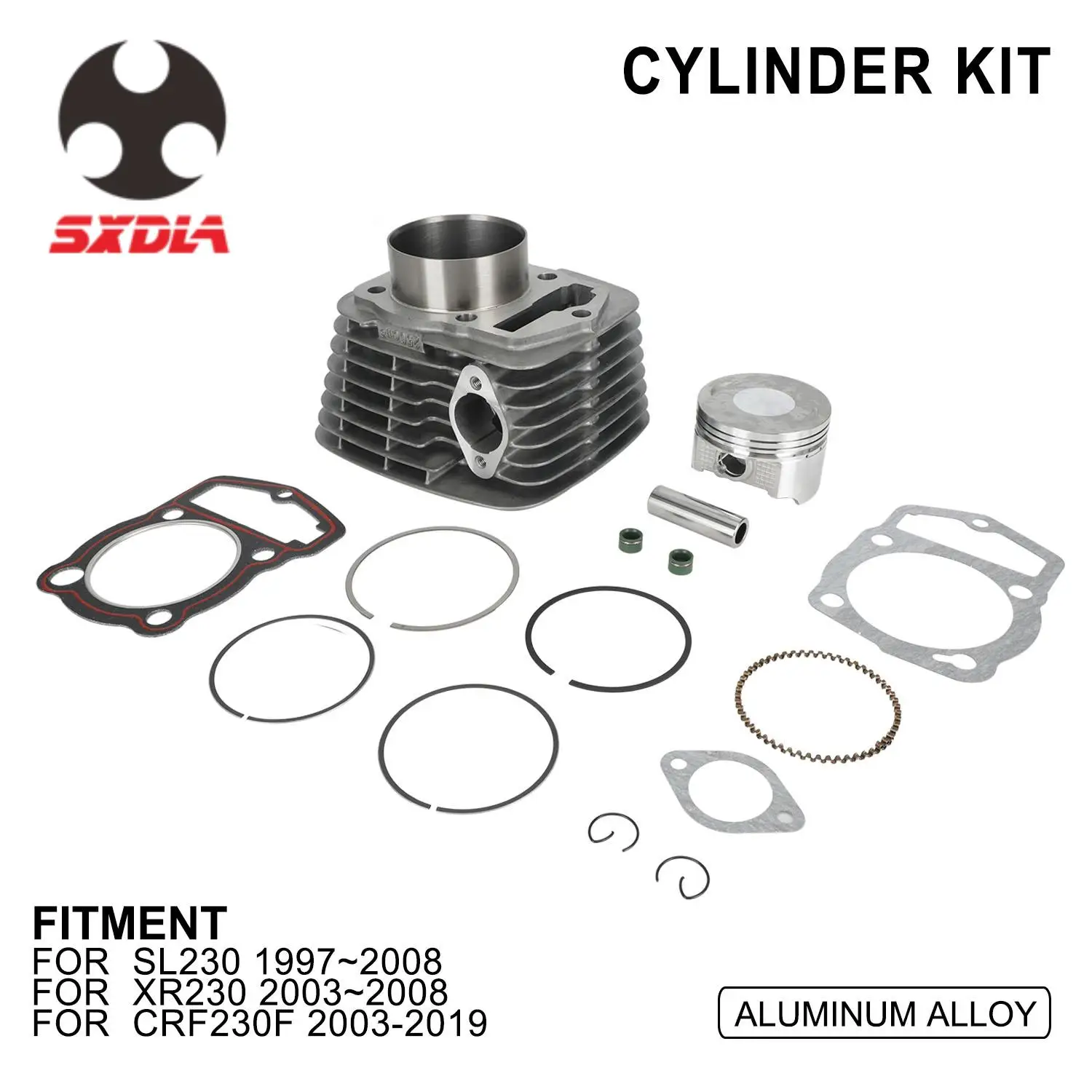 Motorcycle Parts 65.5mm Engine Cylinder Piston Kit For Honda SL XR CRF 230cc SL230 1997-2008 CRF230F 2003-2019 XR230 2003-2008