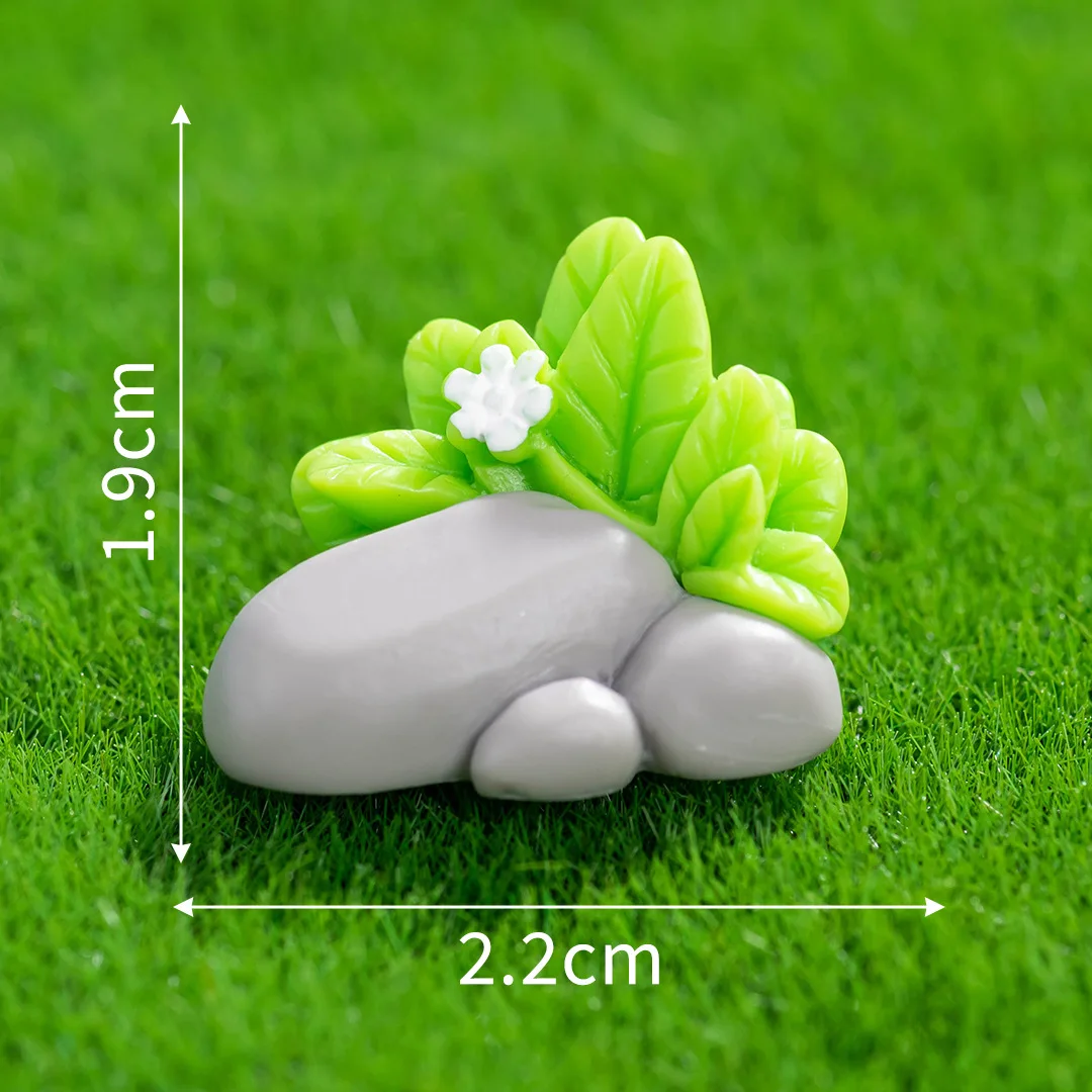 

18 pcs Mini Resin Stone Decoration Artificial Moss Rocks Ornament Miniature Landscape Terrarium Accessories