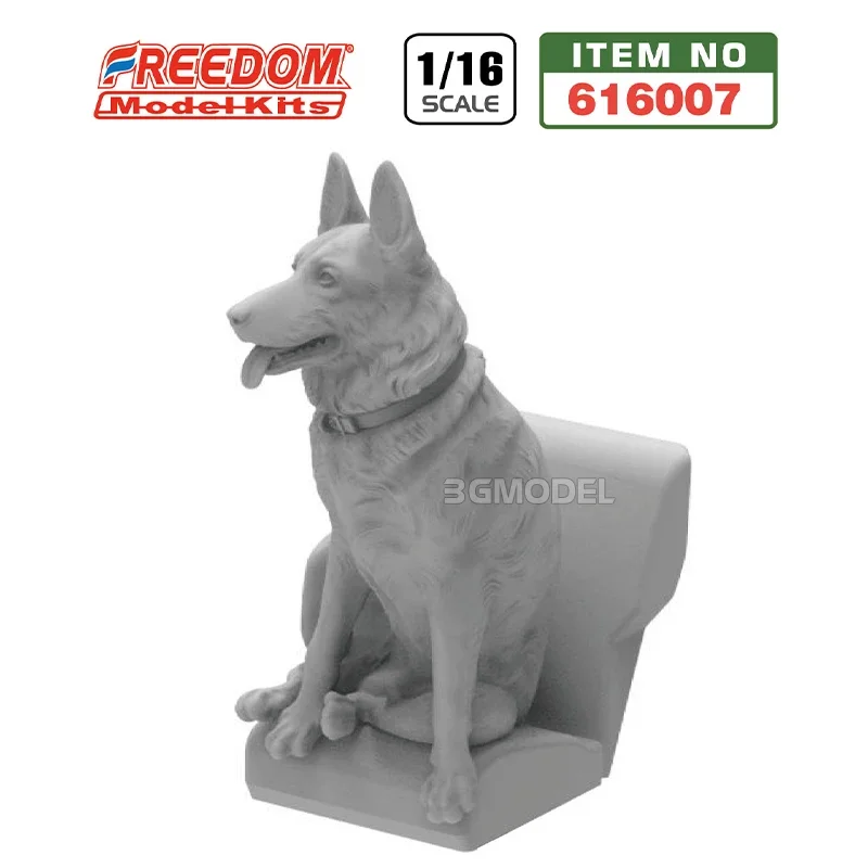 Freedom 3D Resin Print, Animal Model Kit F616007 German Wolfdog - Sitting Position (forR75 Motorcycle) 1/16