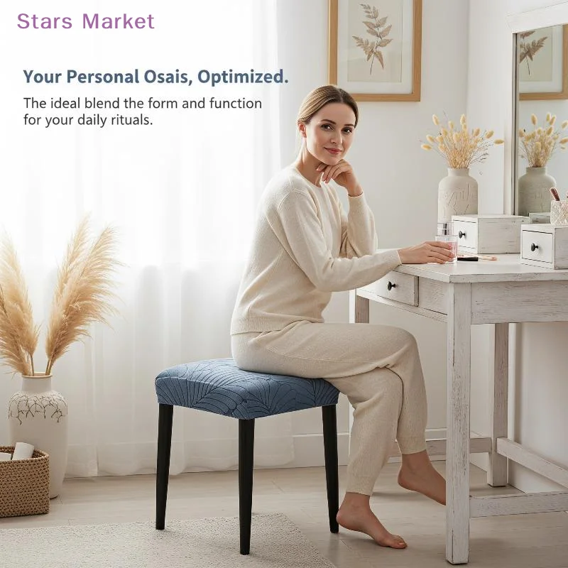 1PC Leaves Jacquard Bar Stool Cover Elastic Square Seat Slipcover Washable Anti-dirt Dining Chair Case For Hotel Home Decor