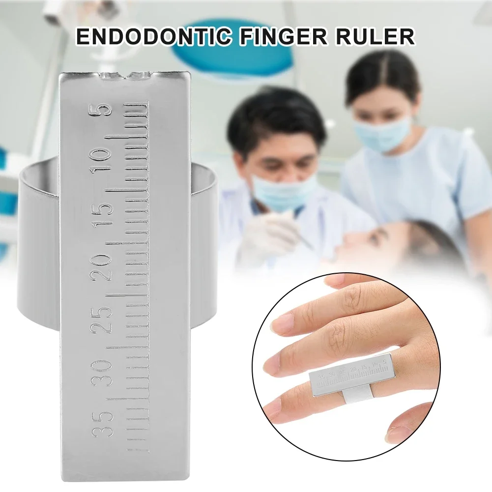 

2Pc Stainless Steel Endodontics Finger Ruler Autoclavable Dental Gauge For Measuring Endodontic Instruments Lengths Dentist Tool