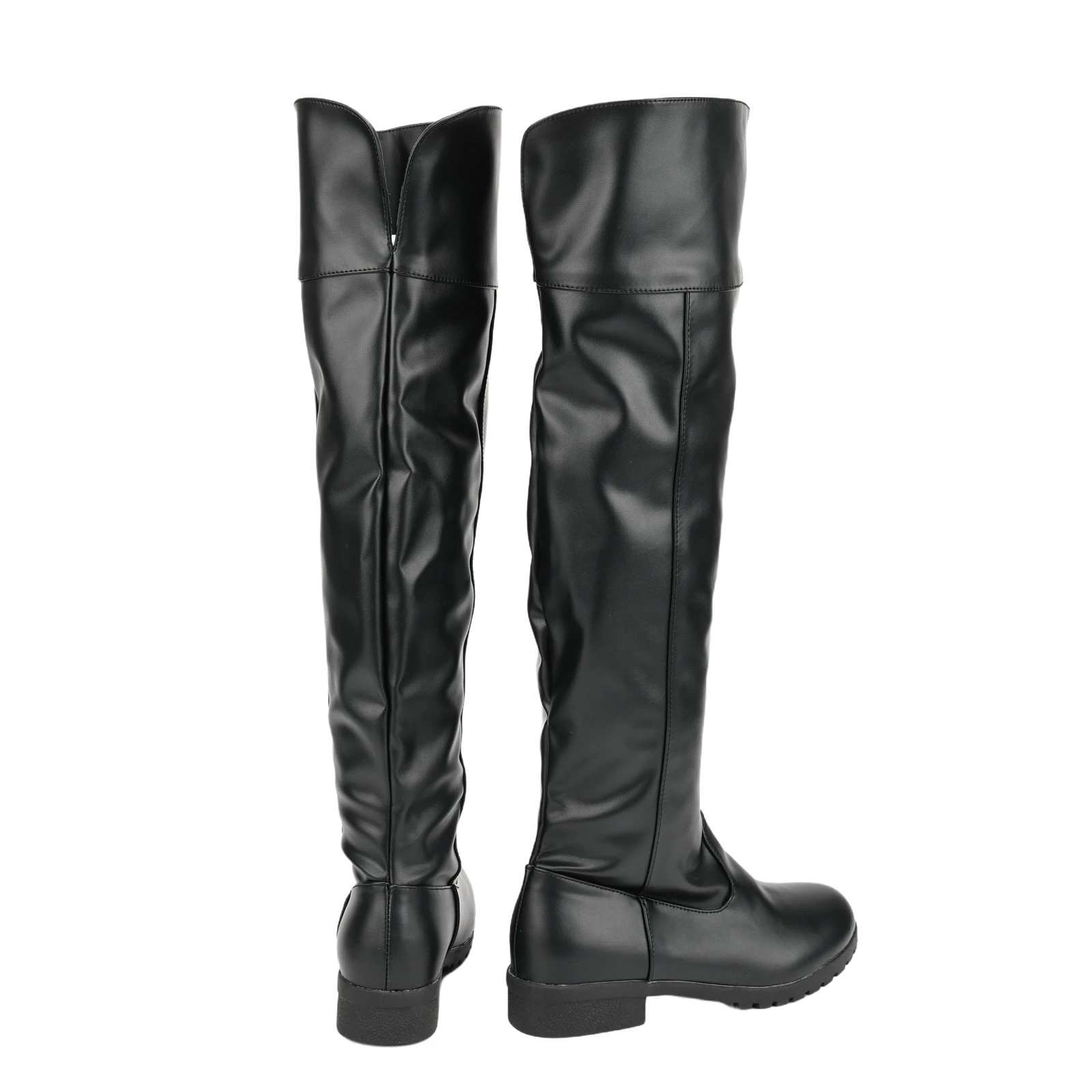 Męskie skórzane kozaki do kolan zimowe buty do tańca na stalowej rurze okrągły nosek gruba podeszwa buty jeździeckie kowbojki wsuwane