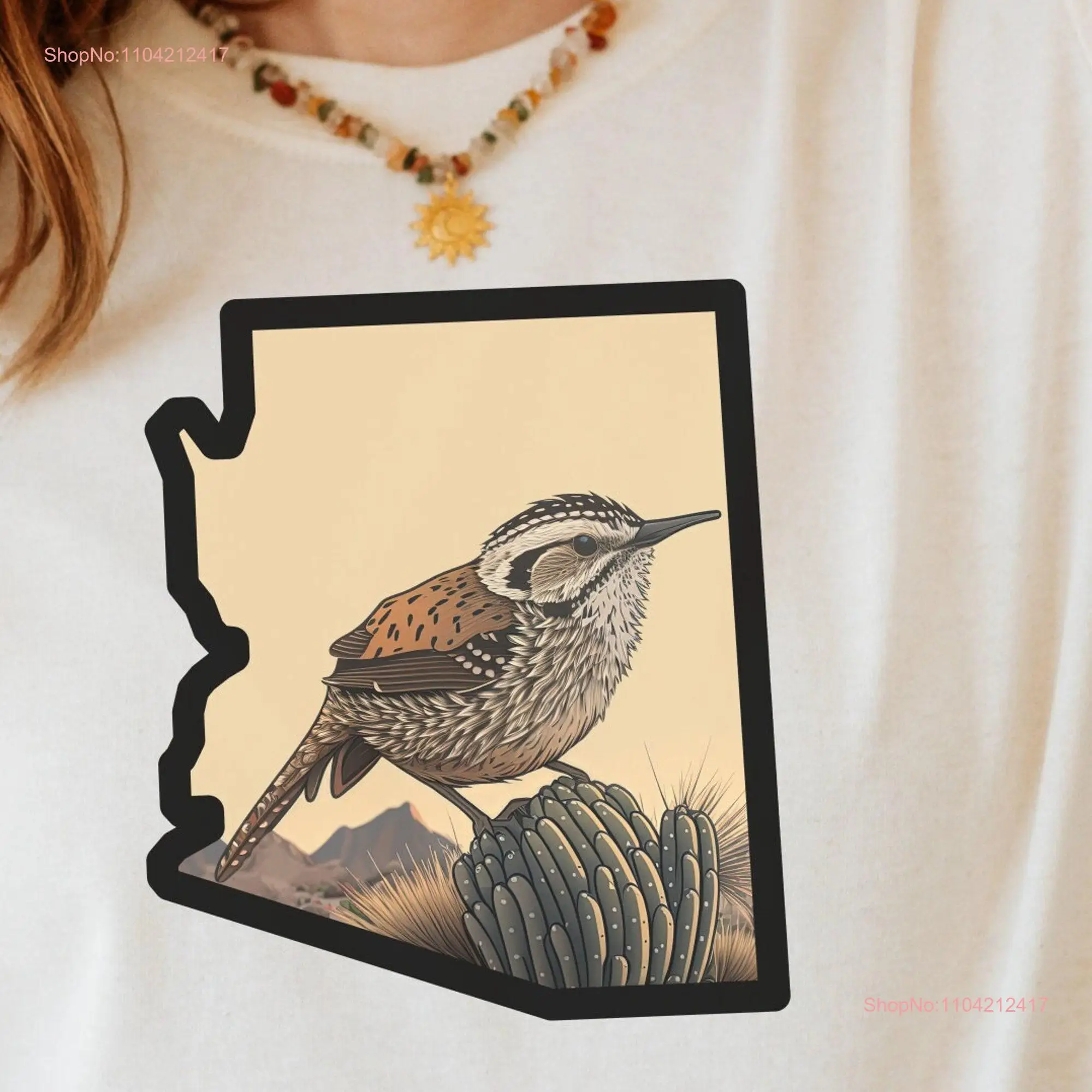 Bird T Shirt Cactus Wren Arizona State Ornithology for Birders EnthusiasT long or short sleeves