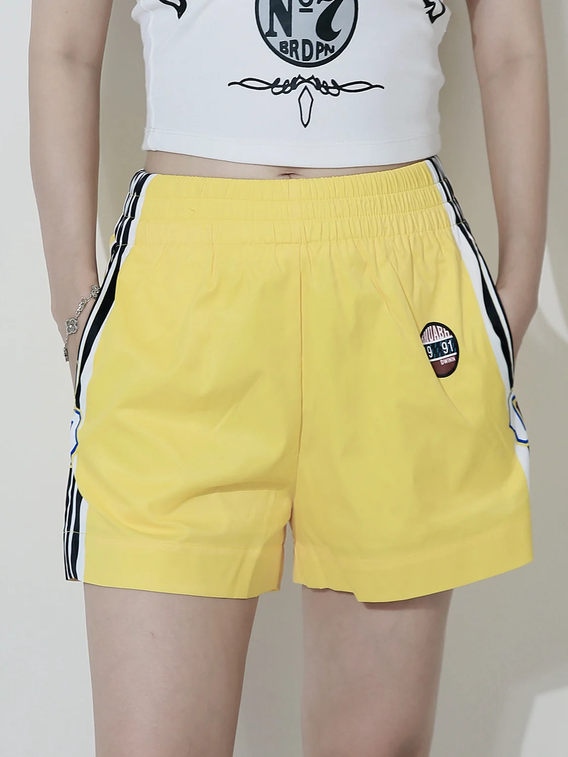 

Свободные повседневные женские шорты для лета, для активного отдыха, с высокой талией, модные, больших размеров, трендовые, для поездок на работу, широкие брюки