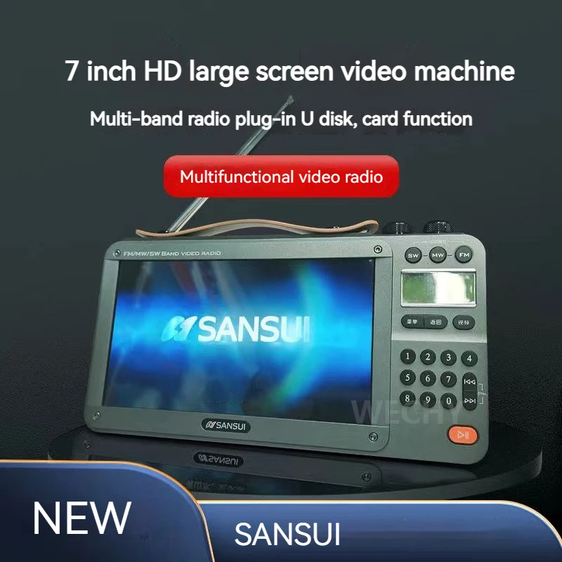 Sansui F51 Retro Video Radio Wireless Bluetooth Speaker Portable Mini Plug in Walkm all band Mp3 Music Player Stereo Subwoofer