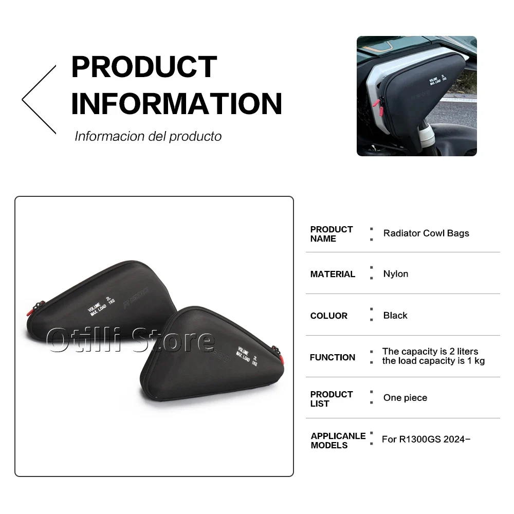 Voor BMW R1300GS R1300 GS R1300 GS 2023 2024 2025 r1300gs Motorfiets Accessoires Radiator Cowl Tas Side Kuip Gereedschapstas 2L