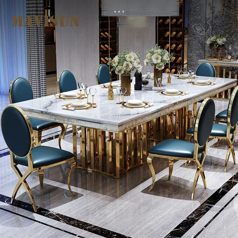 Luxury Modern Dining Table Chair Marble Desk Mobile Kitchen Tables Console Dining Table Mobile Table A Manger Home Furnitures