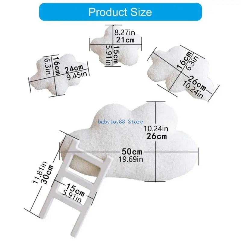 Y4UD Puntelli leggeri per a nuvola per neonati Fotografia Sfondo fotografico Accessori per studi e registri crescita