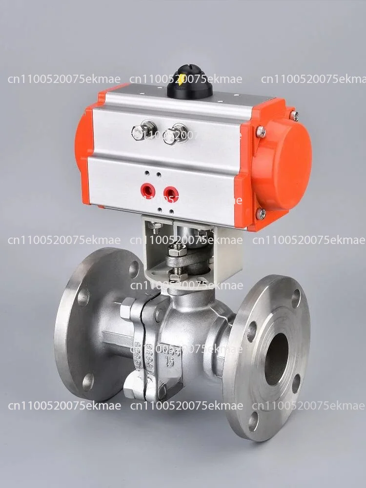 Stainless Steel Pneumatic Ball Valve T Type Steam Pipeline Industrial Hardware Flanged Valve