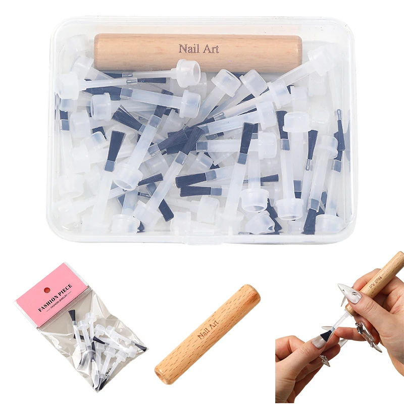 1Set Einweg Nagellack Pinsel Mit Doppel Kopf Stift Kann Ersatz Kopf Pinsel Nagel Pinsel Flüssigkeit Applikatoren Maniküre Werkzeuge
