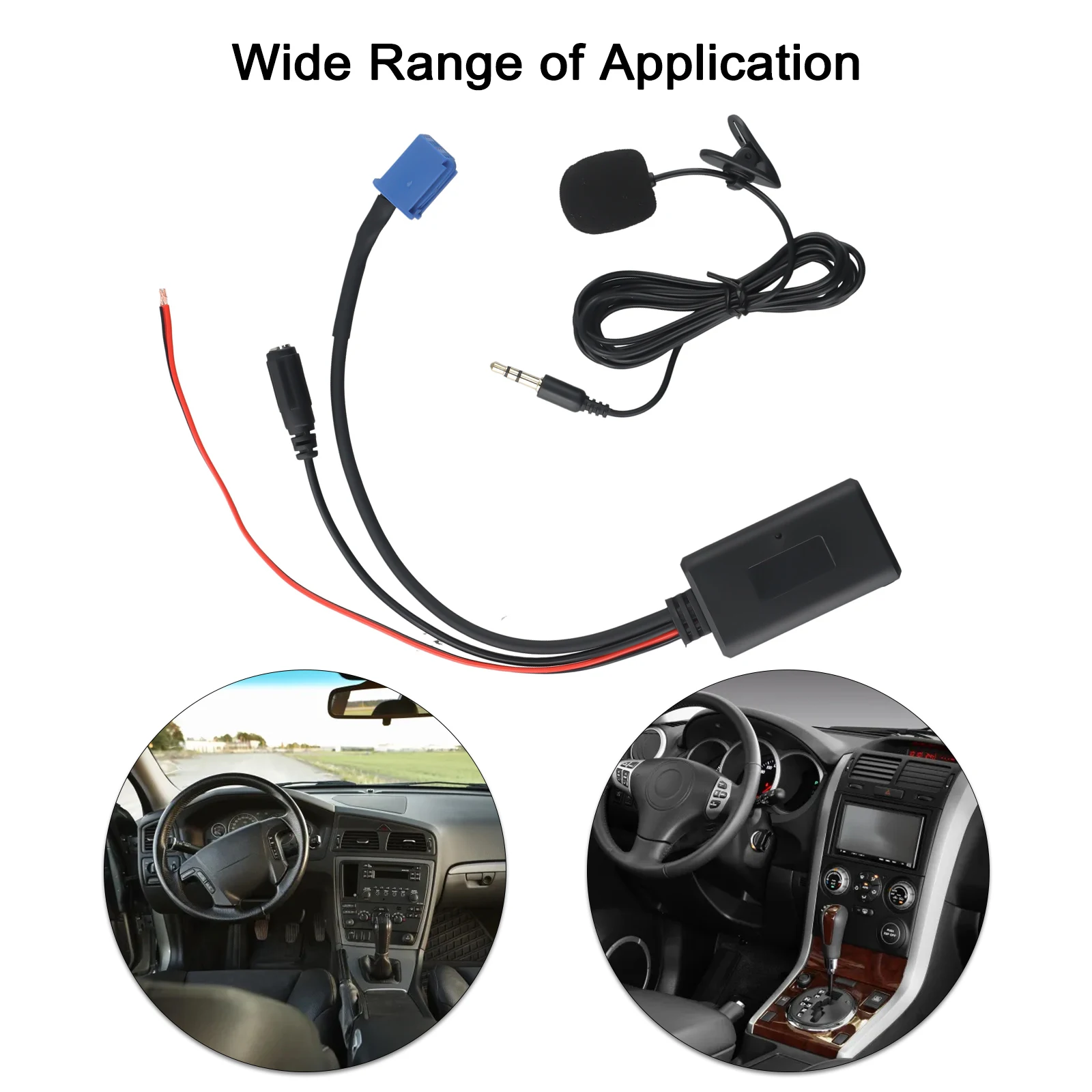 Car BT 5.0 Module Handsfree Aux Audio Adapter Cable for Lexus IS350 I50 LS460 2006-2008 with Fuse Protection Black ABS