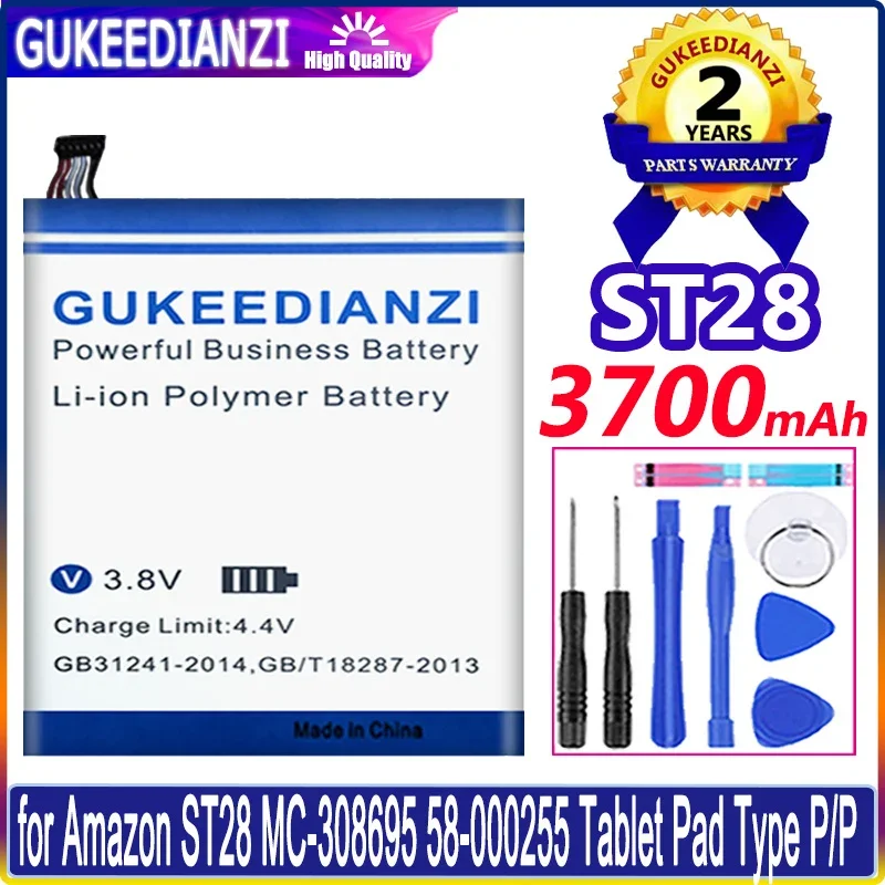 

Сменный аккумулятор GUKEEDIANZI ST 28 3700 мАч для Amazon ST28 MC-308695 58-000255 Tablet Pad Type P/P, высококачественный аккумулятор