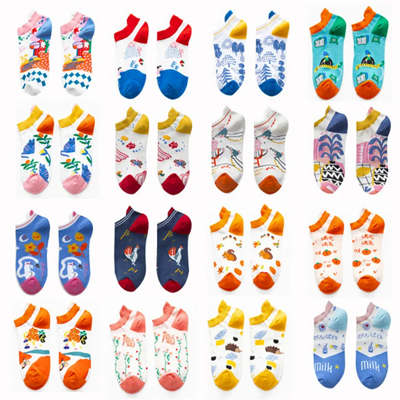 Women Fashion Socks Girls Female Invisible Short Ankle Boat Sock Slippers Striped Spring Summer Autumn Comfort Breathable Socks