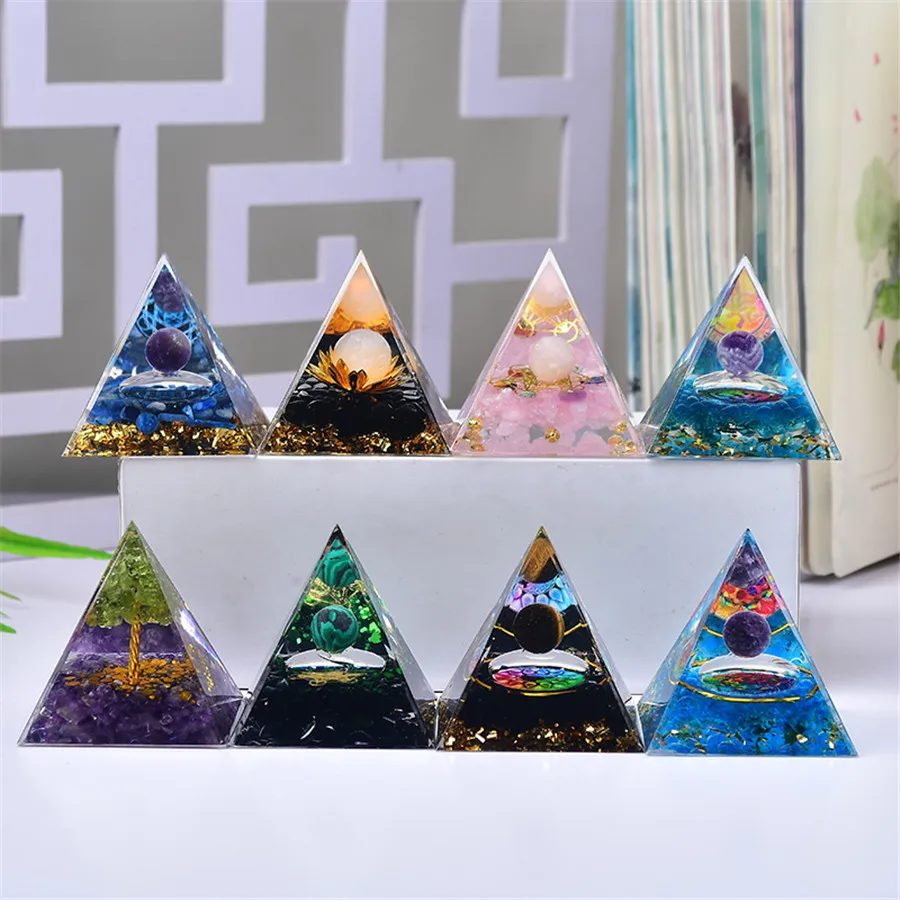 Pyramid Crystals Natural Stone Home Office Decoration Energy Generator Healing Reiki Chakra Meditation Ornaments Crafts