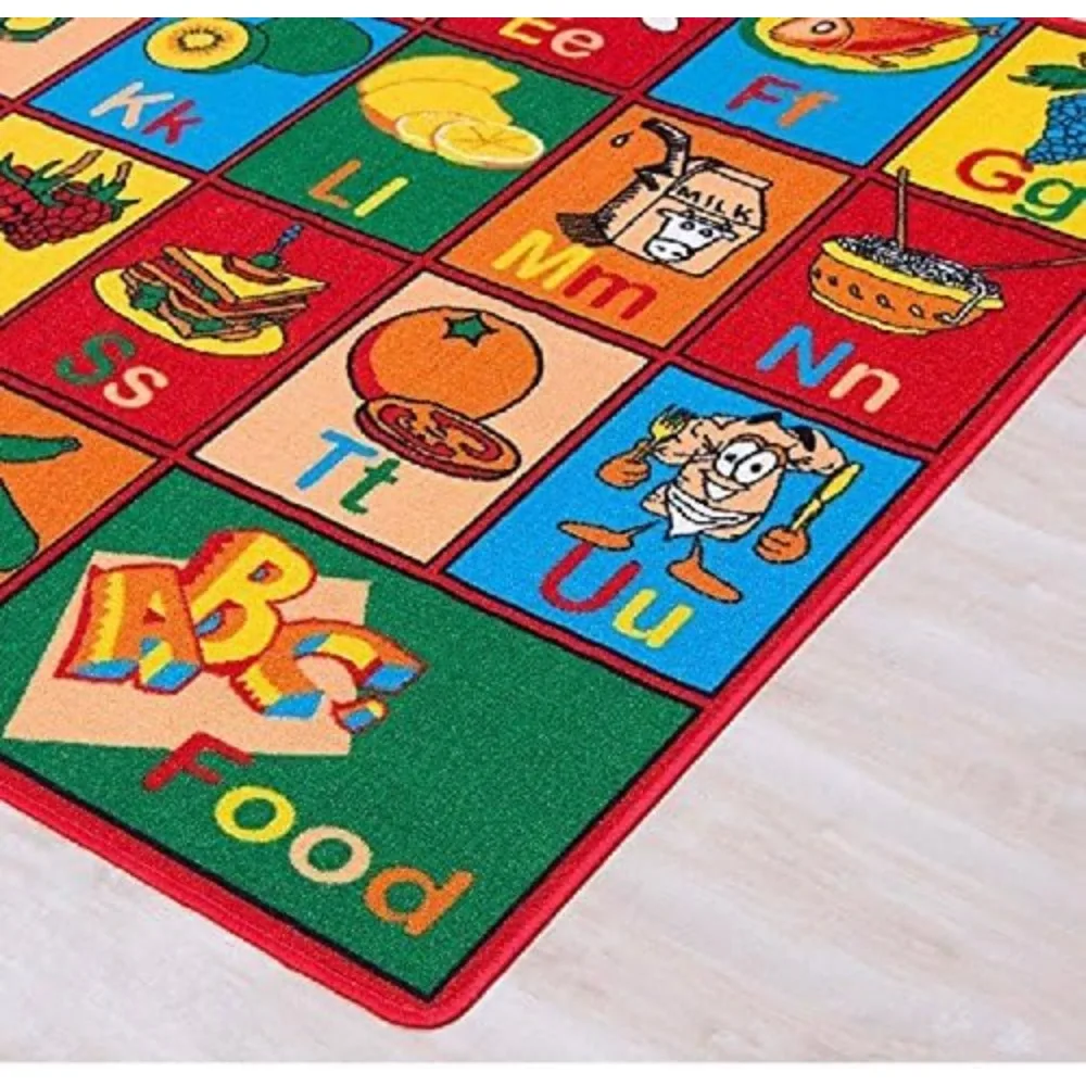 8x10 Kids Area Rug ABC Food Learning/Playtime Carpet (7ft4in.x10ft4in.) (8 Feet X 10 Feet), Rugs for bedroom, playroom