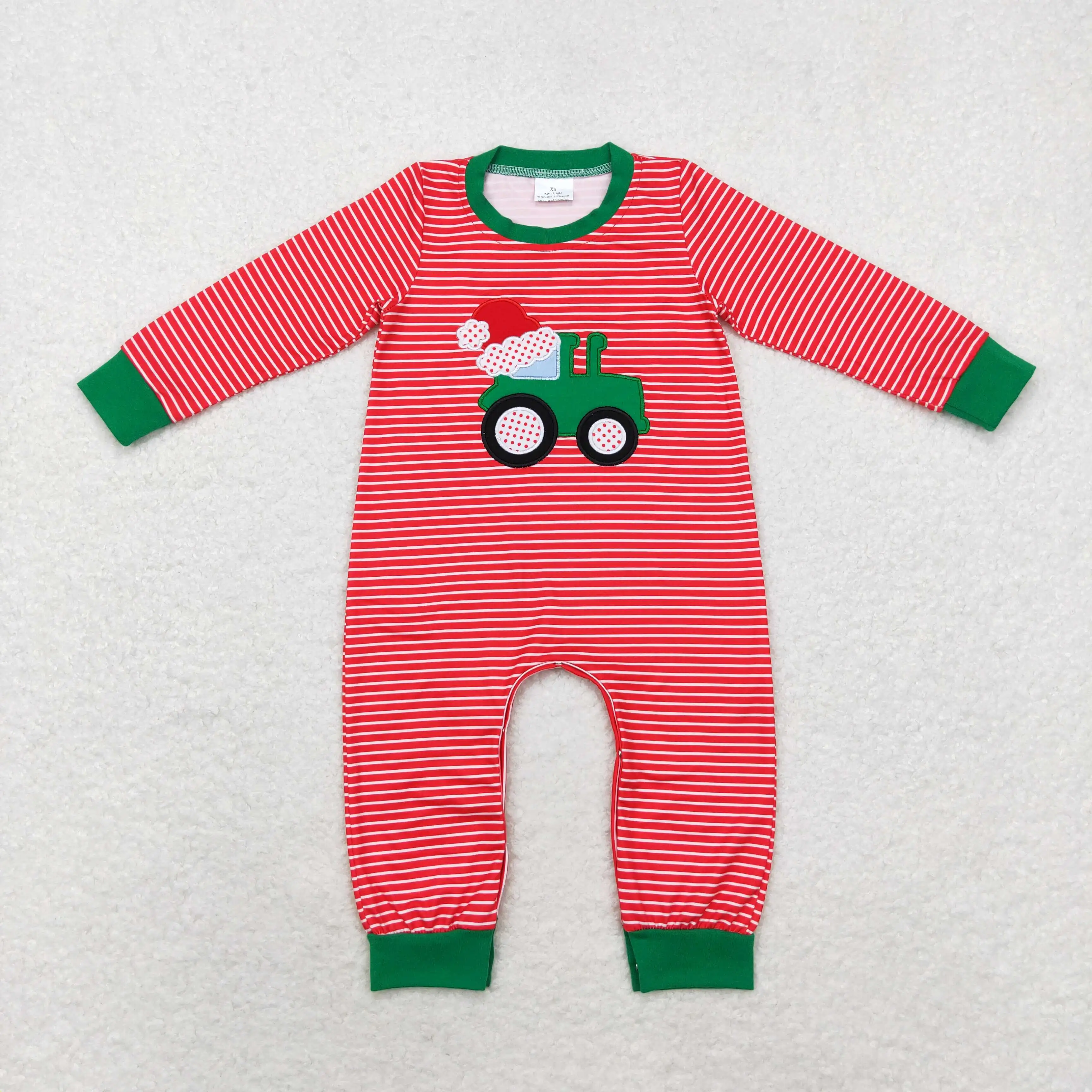 Wholesale Newborn Coverall Bodysuit Long Sleeves Jumpsuit Baby Boy Toddler Embroidery Dog Duck Sky Blue Romper Kids One-piece