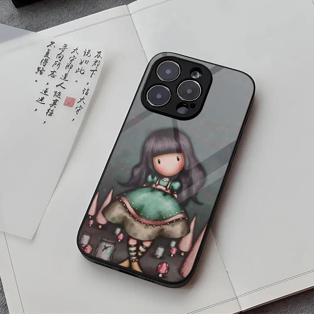 Cute Cartoon S-Santoro-Gorjuss Phone Case For IPhone 15 Pro Max 14 Pro 12 11 13 Mini X XR XS 16 Plus SE 2020 Glass Back Cover