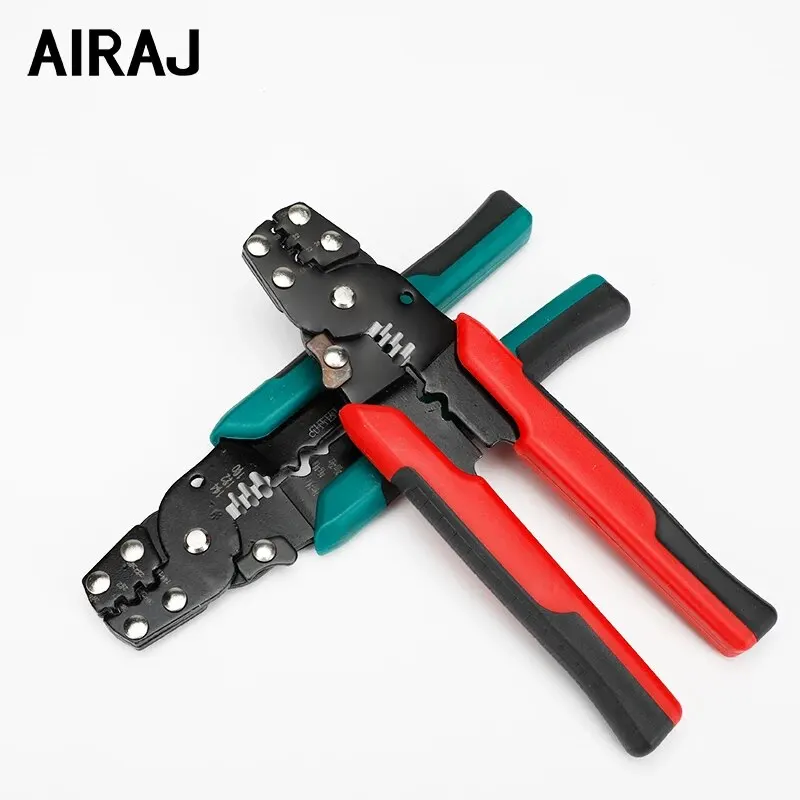 AIRAJ Stripping Pliers Straight Handle Multi-Function Line Stripping Pliers Red and Green Style Pressure Line Stripping Line