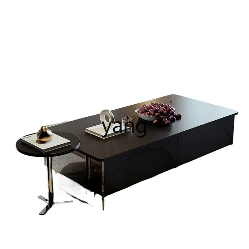 LH acrylic coffee table transparent suspended living room home storage black modern simple TV cabinet