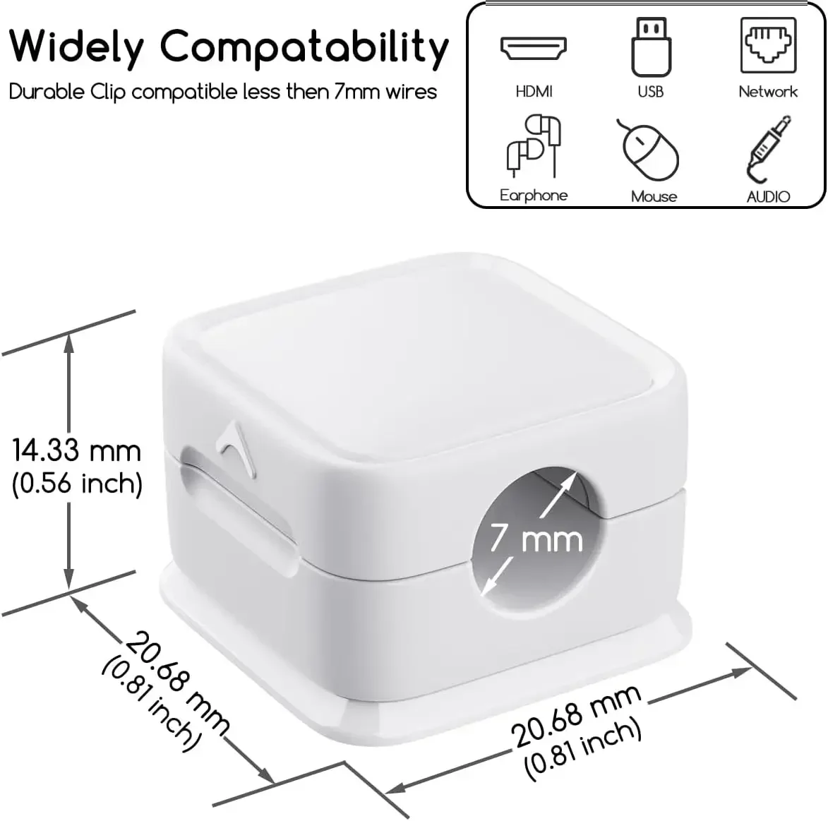 Mini Cable Organizer Holder Magnetic Cable Smooth Adjustable Cord Holder Under Desk Management Wire Keeper Car Cable Clips