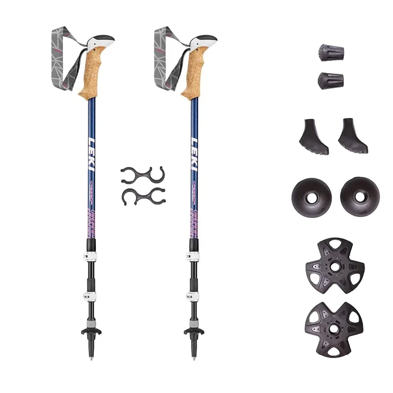 

High Quality Ski Poles Foldable Crutch Trekking Pole Carbon Nordic Walking Sticks Walking Pole Alpenstock Trekking