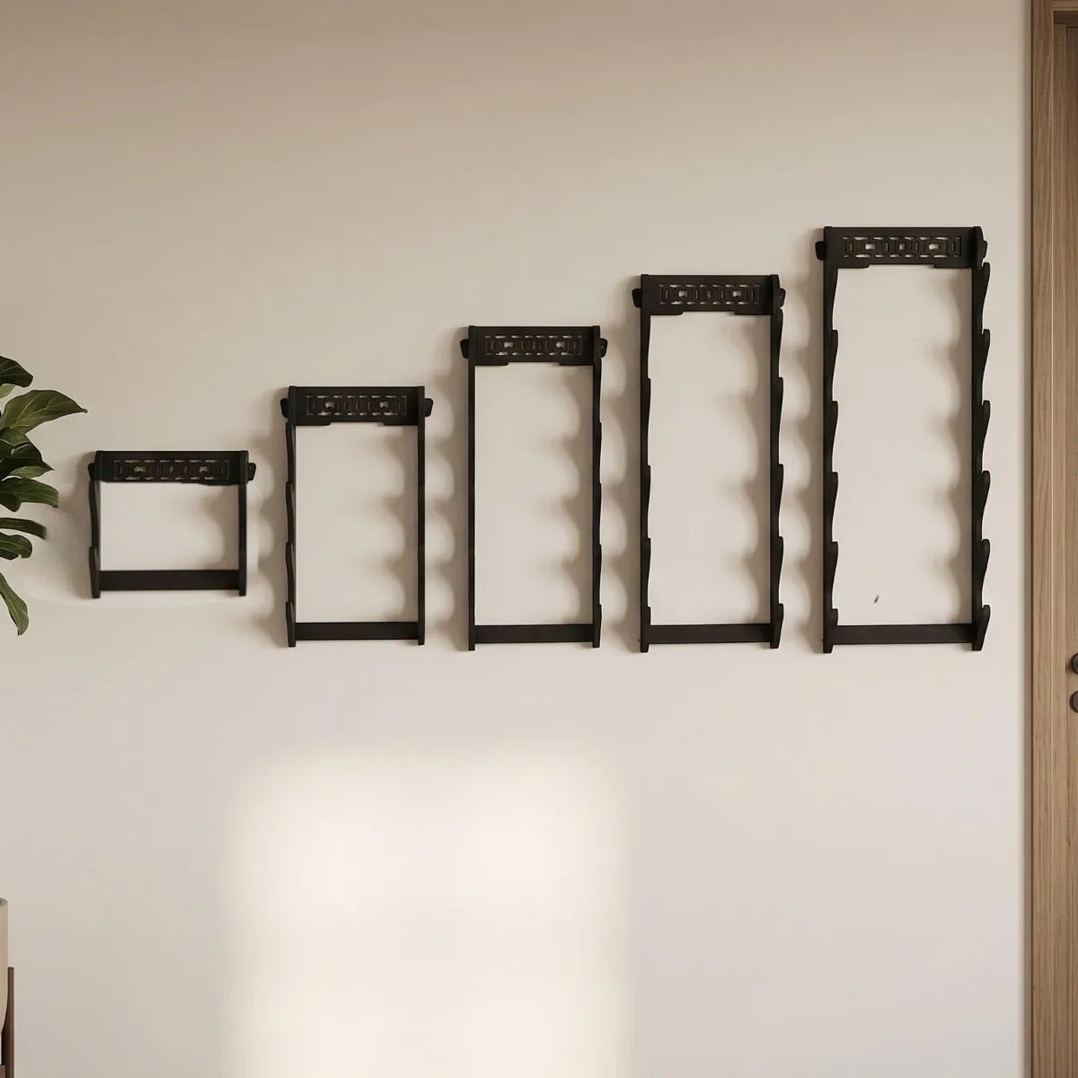 1-8 Tier Wall Mount Katana Stand Japanese Samurai Sword Holder Display Rack Bracket Solid Collection Decor Accessories Toy Gift