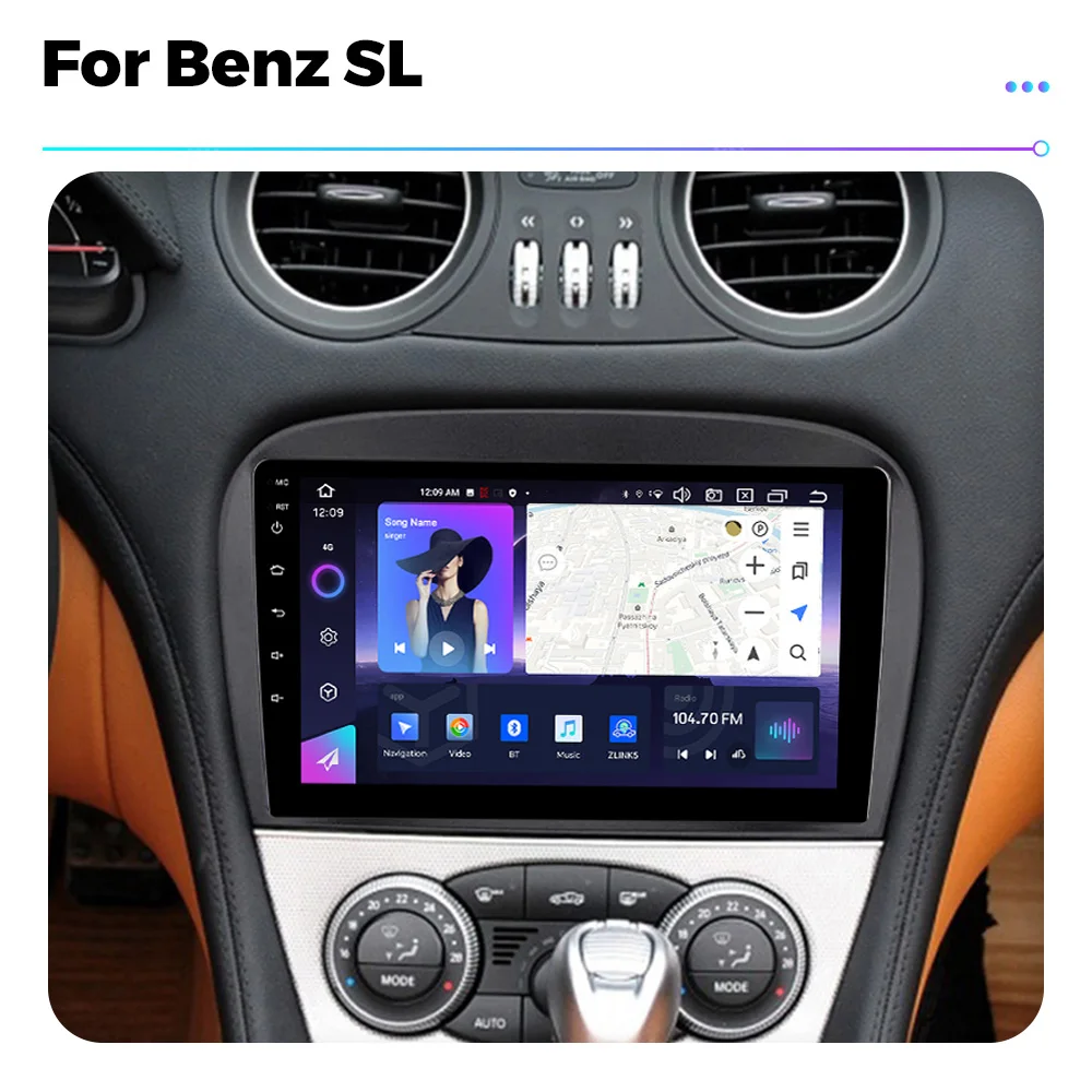 Car Radio Android13 For Mercedes Benz SL R230 SL350 SL500 SL55 SL600 SL65 2001-2007 Multimedia Video Player Wireless Carplay GPS