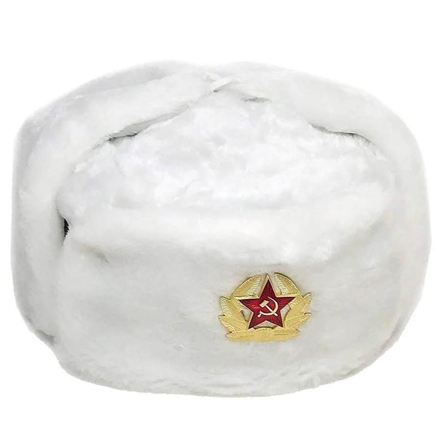 2026 New Soviet Badge Ushanka Hat Full Fur Thick Warm Winter Cap Men Women Outdoor Cold-proof Ear Flaps Thermal Cotton Hat
