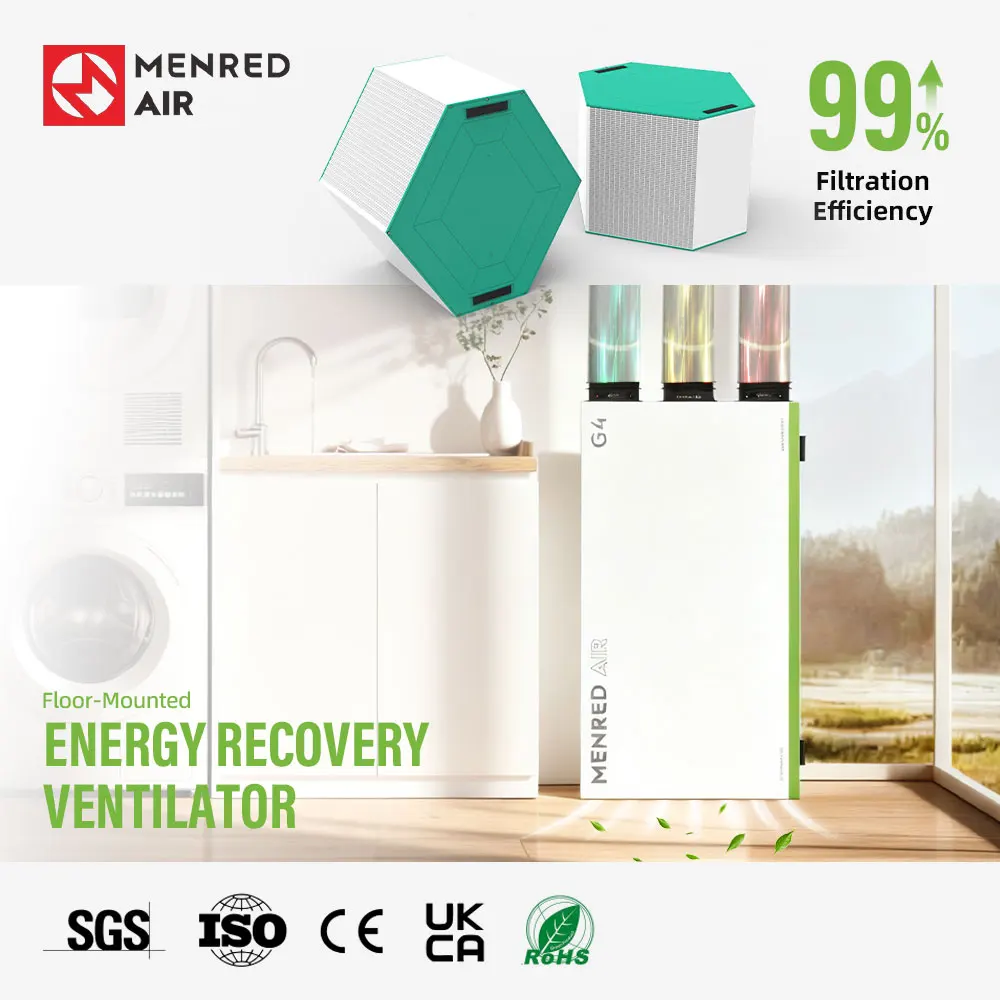 

CE UKCA Certificates Floor-mounted ERV Ventilation Heat Exchanger Comfort Home Fresh air System